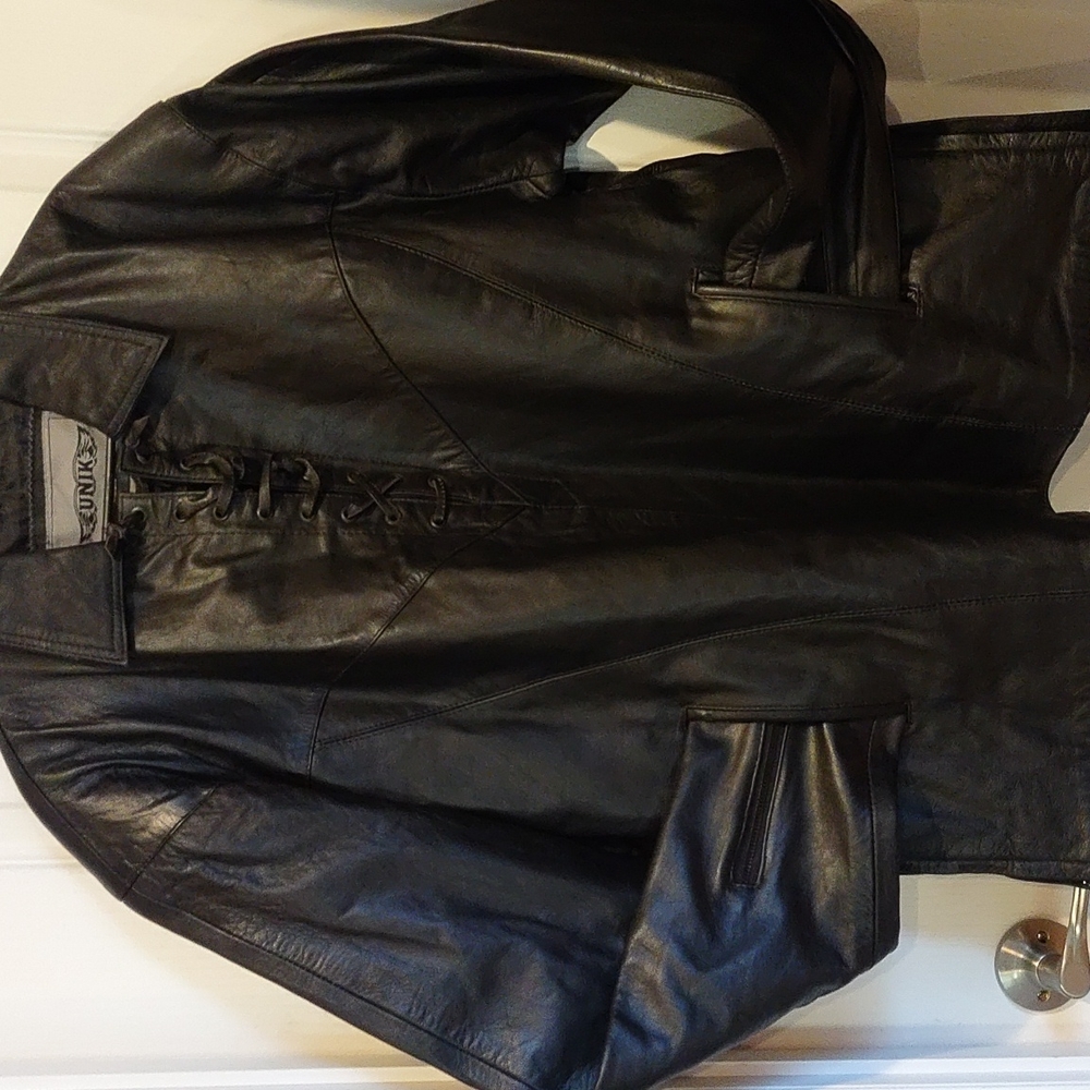 Leather biker jacket
